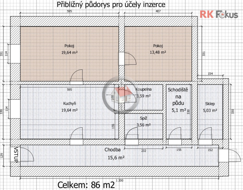 Prodej ŘRD 2+1 Martinice u Velkého Meziříčí, okres Žďár nad Sázavou