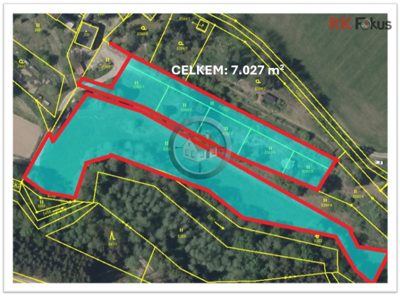 Prodej pozemku 7.027 m2 část Křenice, Velké Meziříčí