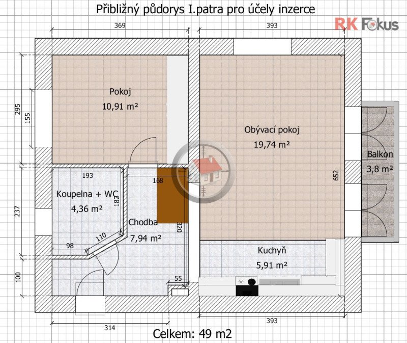 Pronájem mezonetového bytu 4+kk, Křížová, Třebíč