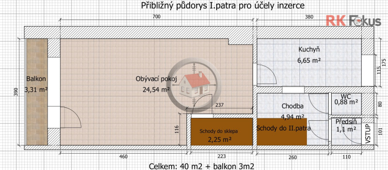 Prodej mezonetového bytu 3+1, Osová Bítýška
