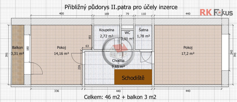 Prodej mezonetového bytu 3+1, Osová Bítýška