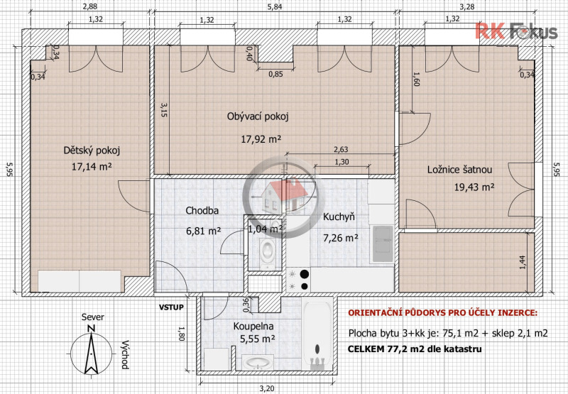 Pronájem bytu 3+kk Družstevní, Třebíč