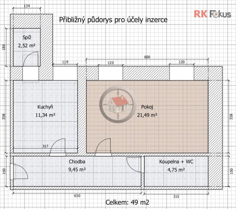Pronájem 1+1 Tyršova, Moravské Budějovice