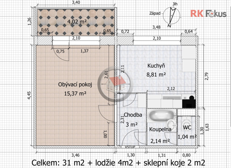 Prodej bytu 1+1 Luční, Ivančice